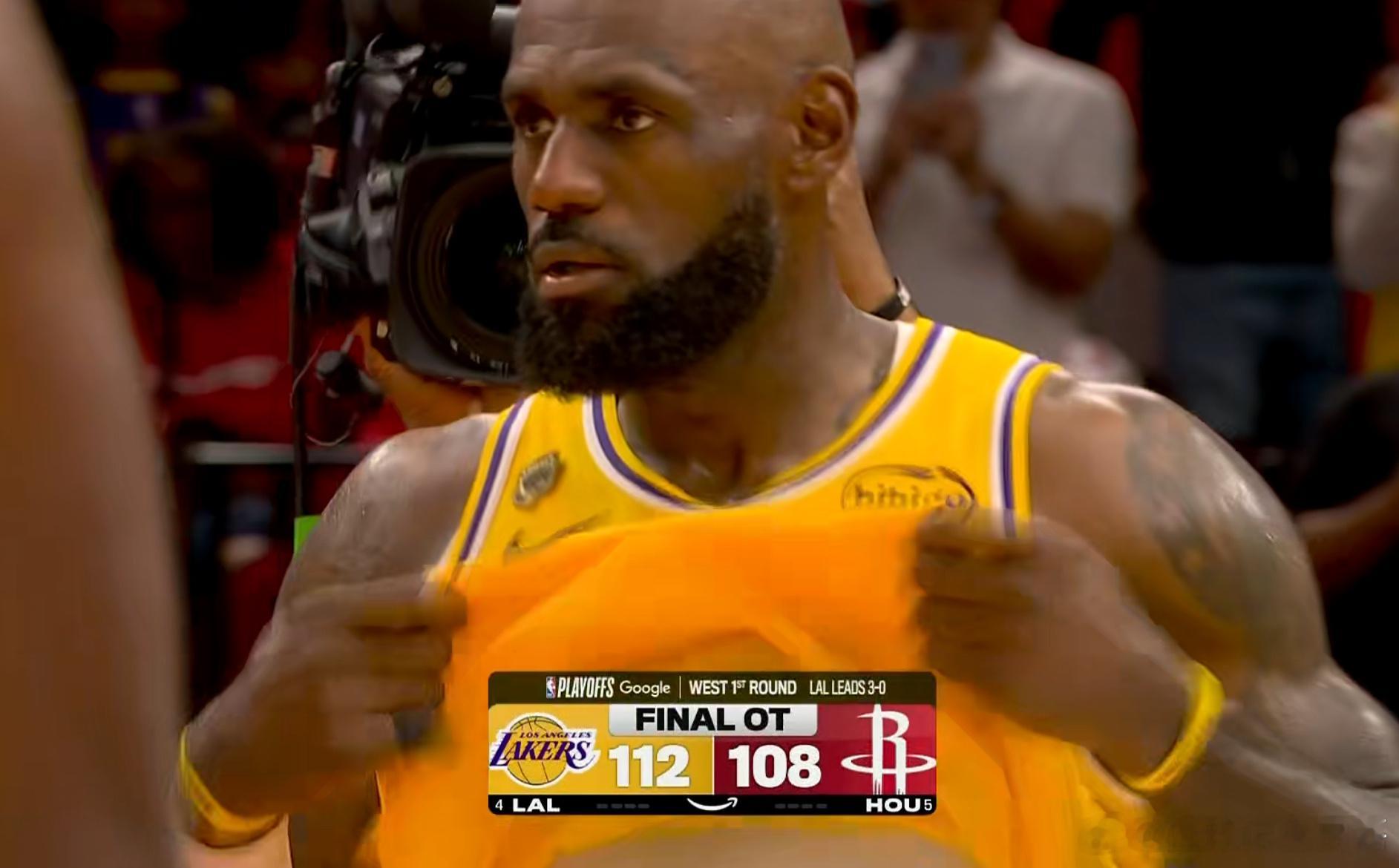 当火箭球迷确实太难了，第四节最后决胜12秒连丢6分，到手的胜利被老詹用一己之力拿