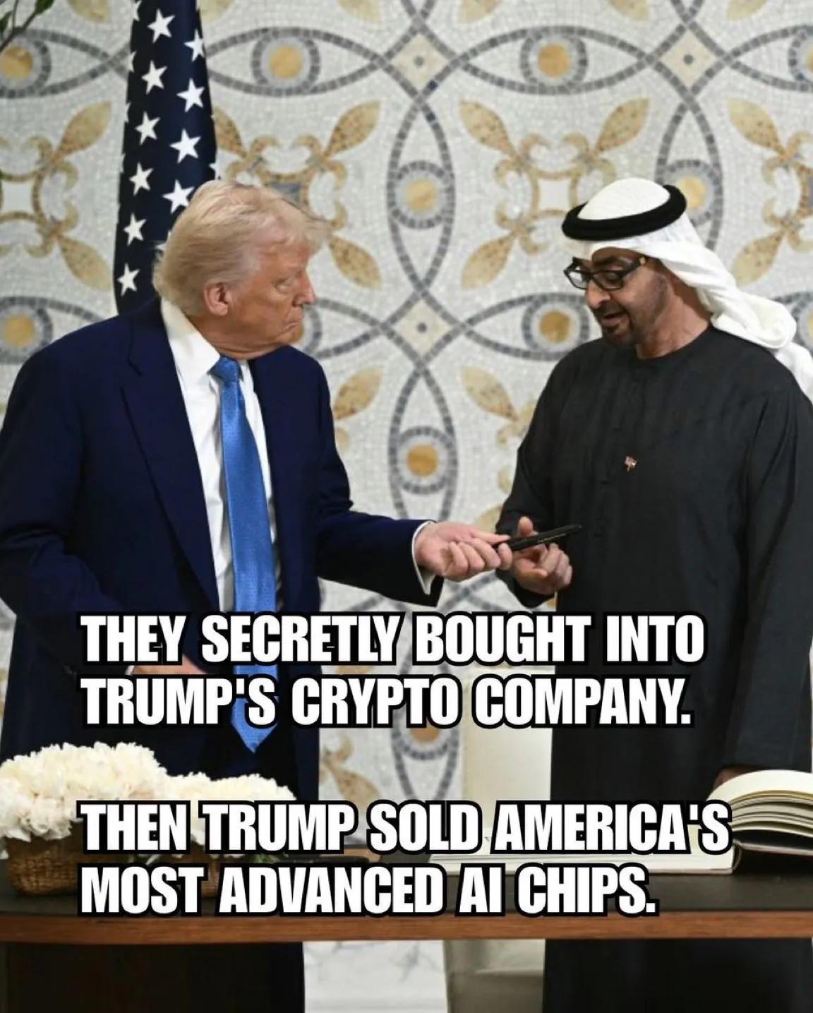 ⛔️又一起腐败丑闻‼️
在特朗普就职典礼前四天，阿联酋国家安全顾问（人称“间谍酋