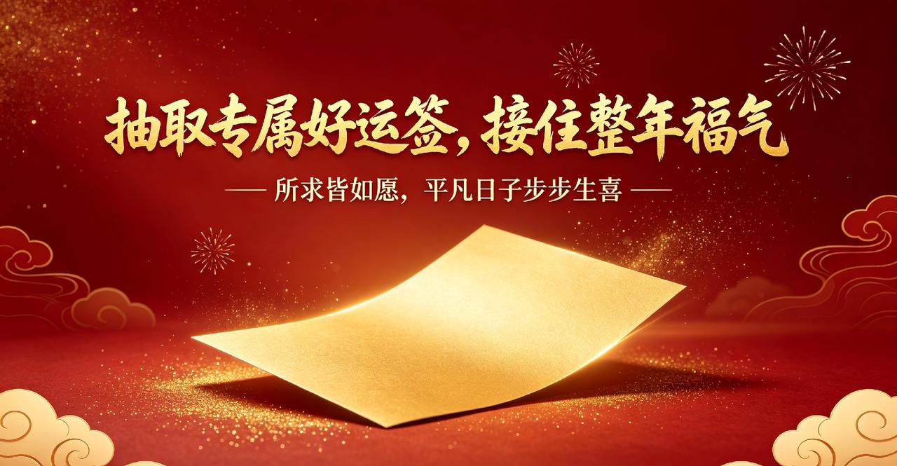 抽取专属好运签，接住整年福气。所求皆如愿，平凡日子步步生喜