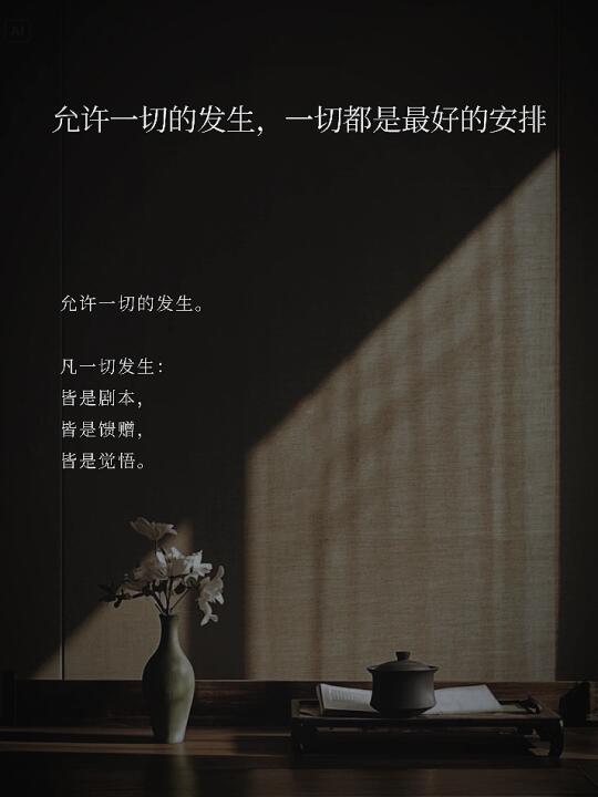 允许一切的发生，一切都是最好的安排