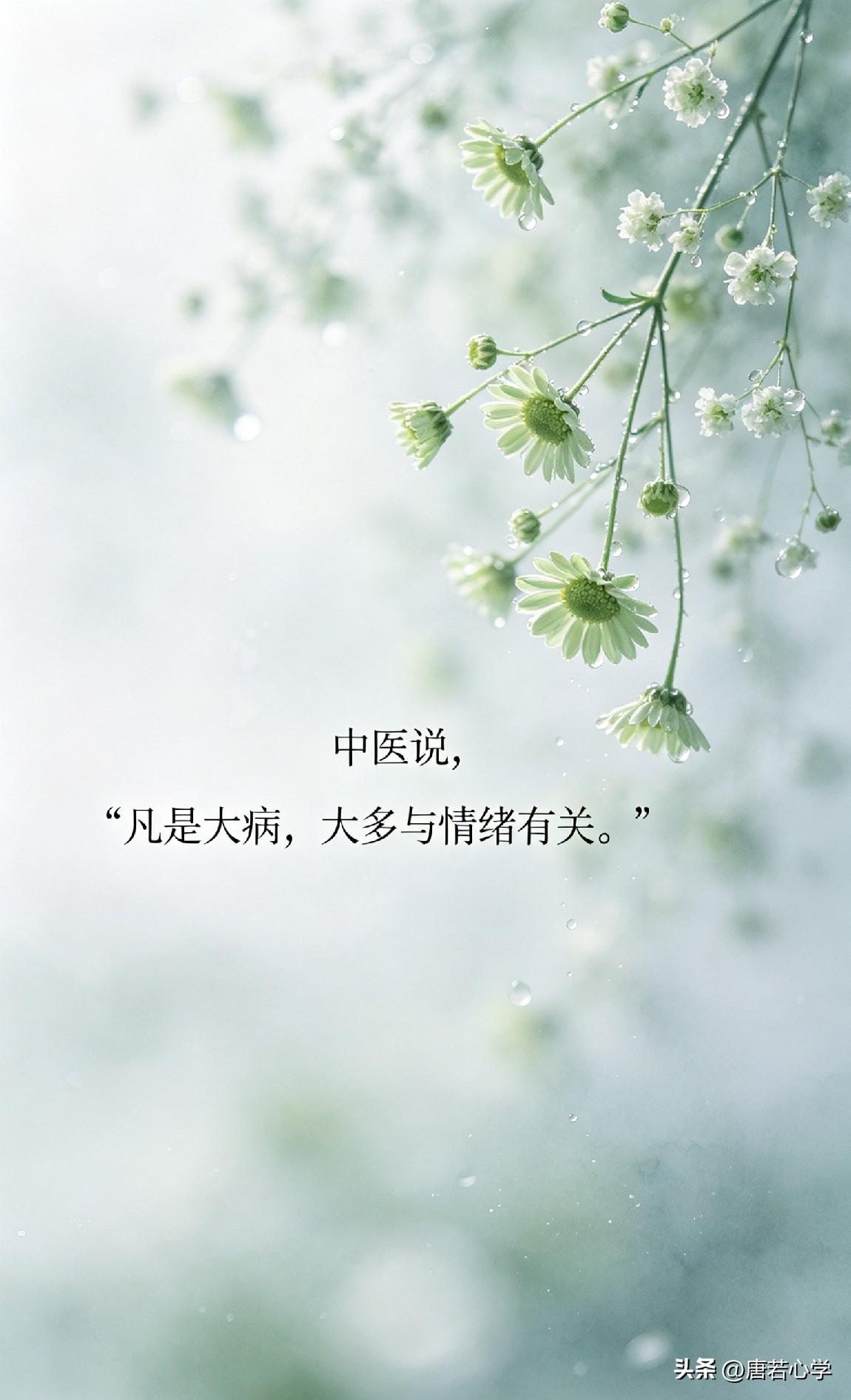 中医说，“凡是大病，大多与情绪有关。

你生过的每一场气、熬过的每一个夜、咽下的