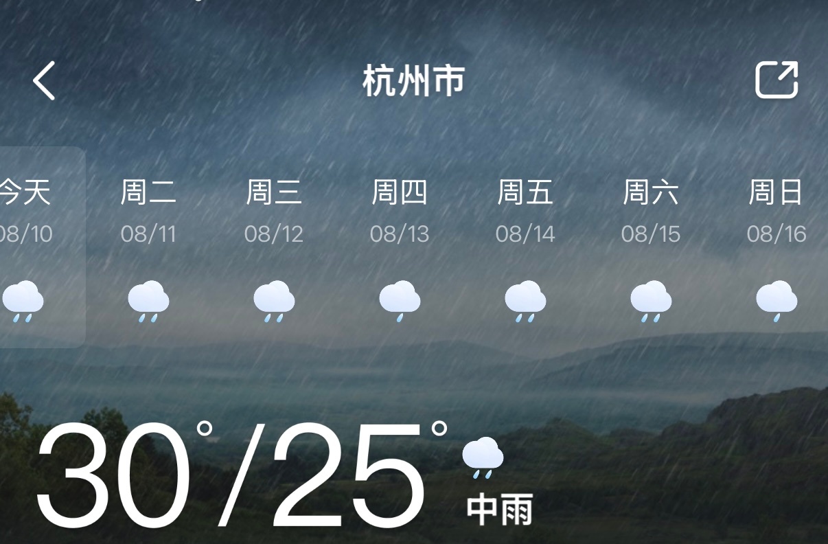 白海豚突然大拐弯昨天说杭州15级风，倒是感觉还好。今天就是个正常雨天的感觉。 但