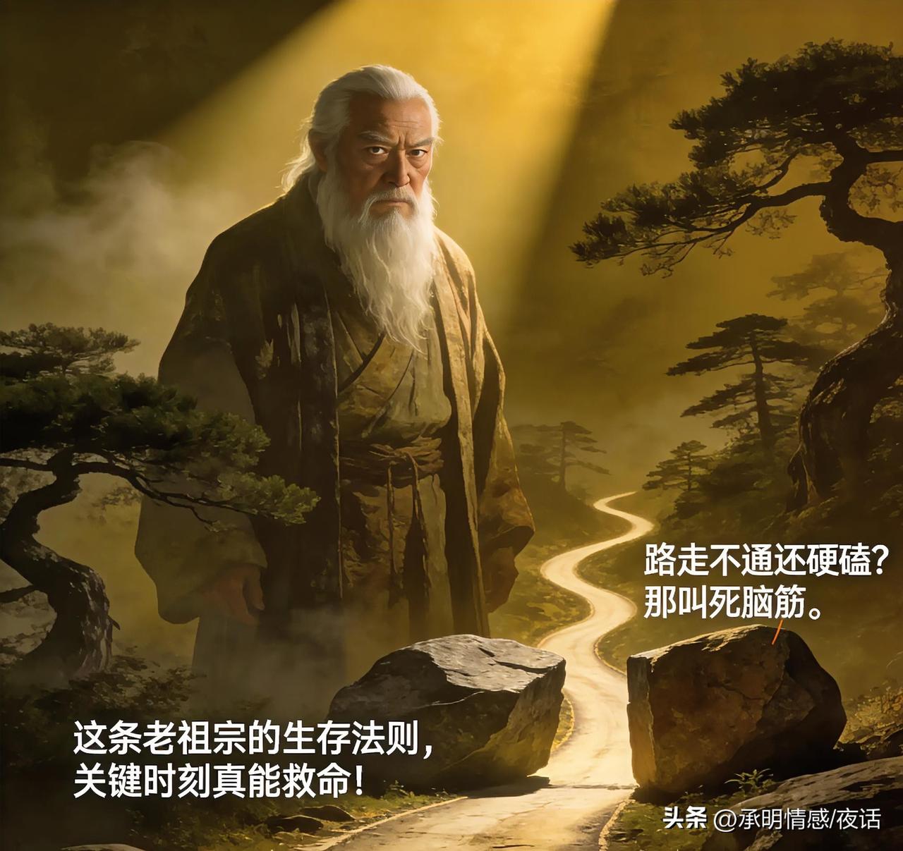 这条老祖宗的生存法则，关键时刻真能救命！路走不通还硬磕？那叫死脑筋。

其实世间