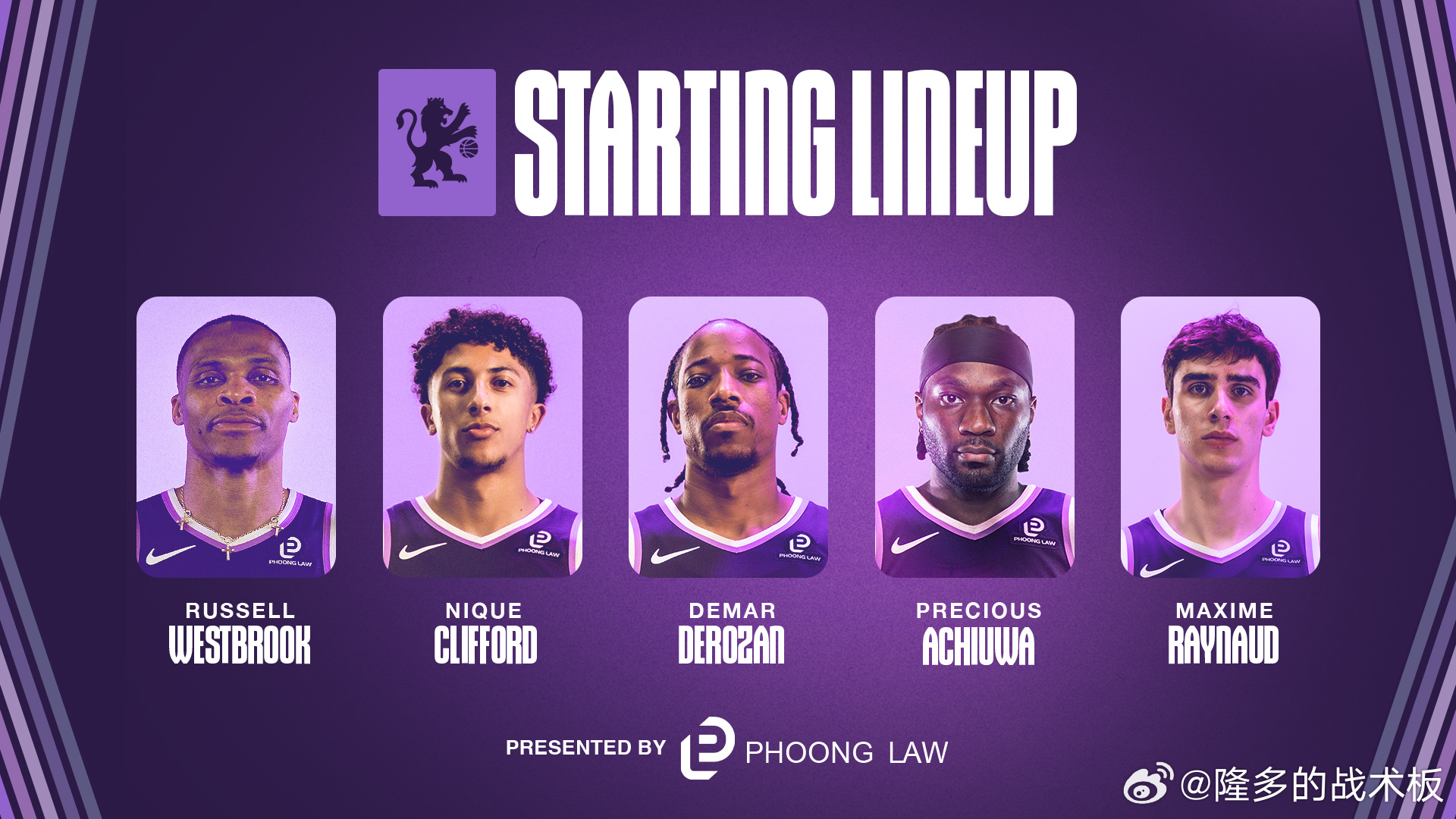 今日国王首发，少爷重返湖人主场👇国王vs湖人