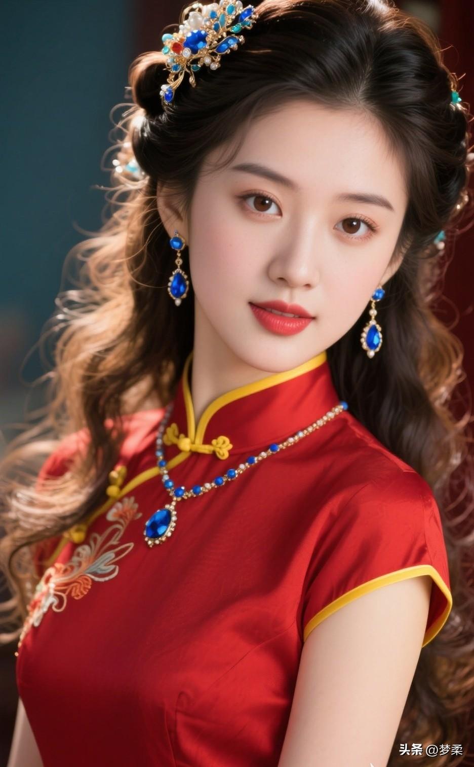 这位小姐姐穿着旗袍真漂亮！