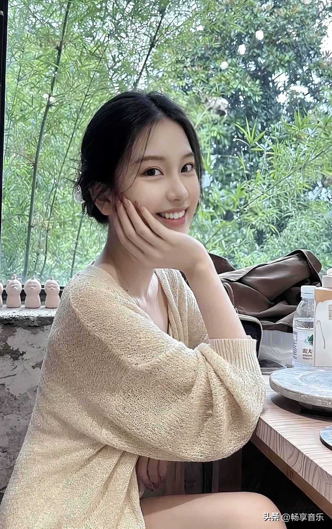 倚坐咖啡馆窗边，小姐姐与温柔撞个满怀，静度惬意时光～分享阳光下随手拍的照片绝美随