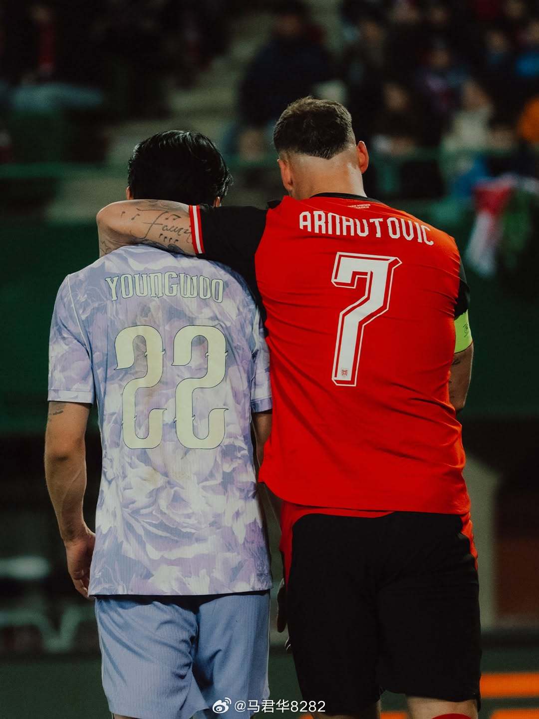 薛英佑和阿瑙托维奇，作为贝尔格莱德红星队友，在维也纳相聚。 