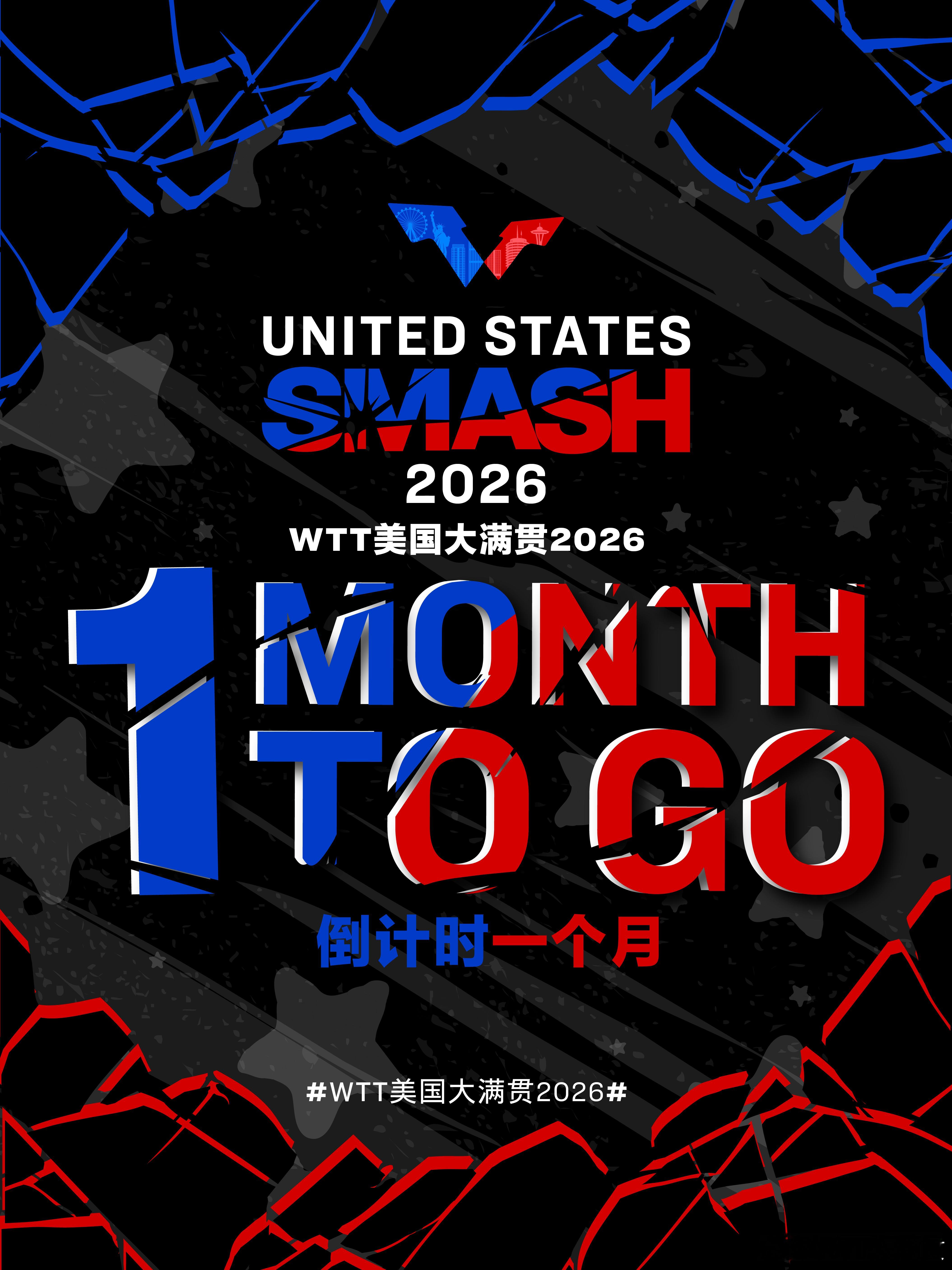 WTT美国大满贯2026 倒计时 个月⏳