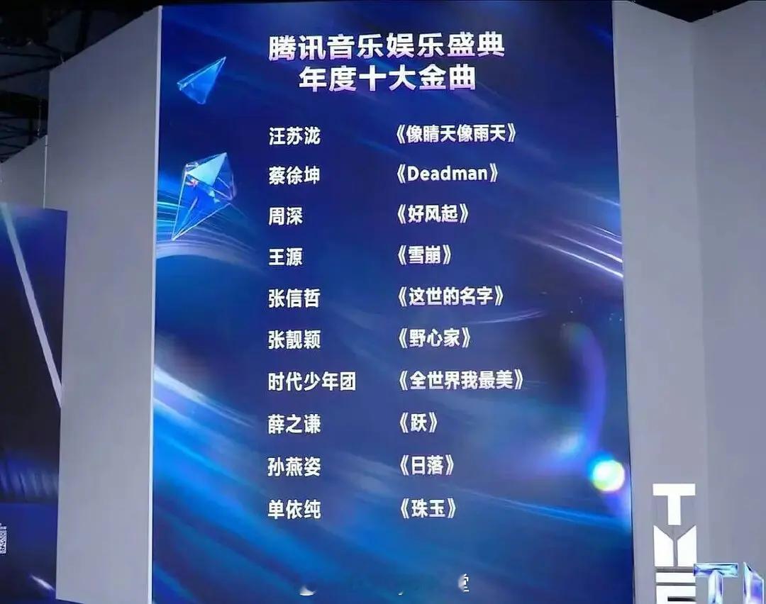 腾讯音乐娱乐盛典年度十大金曲，算冷门歌曲吗？ 