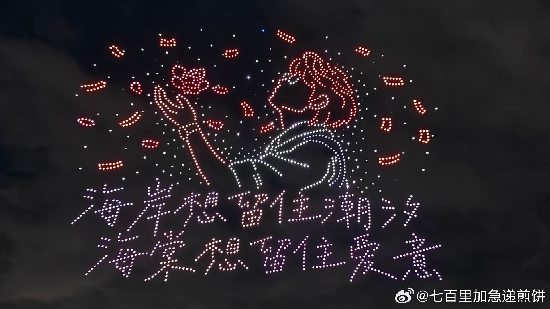 丁禹兮生日，粉丝真的好爱他，1720架无人机应援还有定制的烟花秀 ​​​