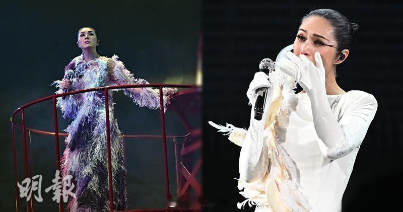 【明報即時】楊千嬅尾場騷落淚嘆回家路長 何超雲偕新歡捧場大方合照 楊千嬅在尾場紅