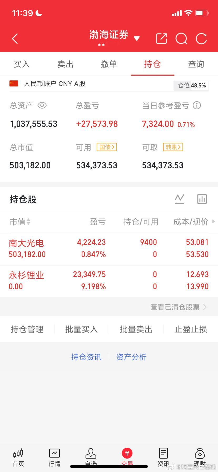 7月24日午评:大盘如期回落，下午会大跌吗？   截至10:00，两市多空资金合