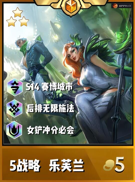 金铲铲之战赛博城市【5战略分析师】乐芙兰