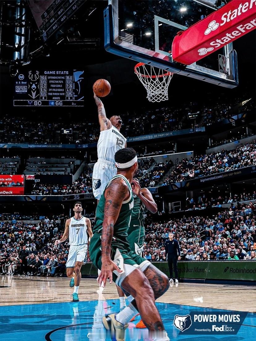 莫兰特今日回归赛场帅图！上脚的Ja3新配色不错～雄鹿vs灰熊莫兰特孟菲斯灰熊