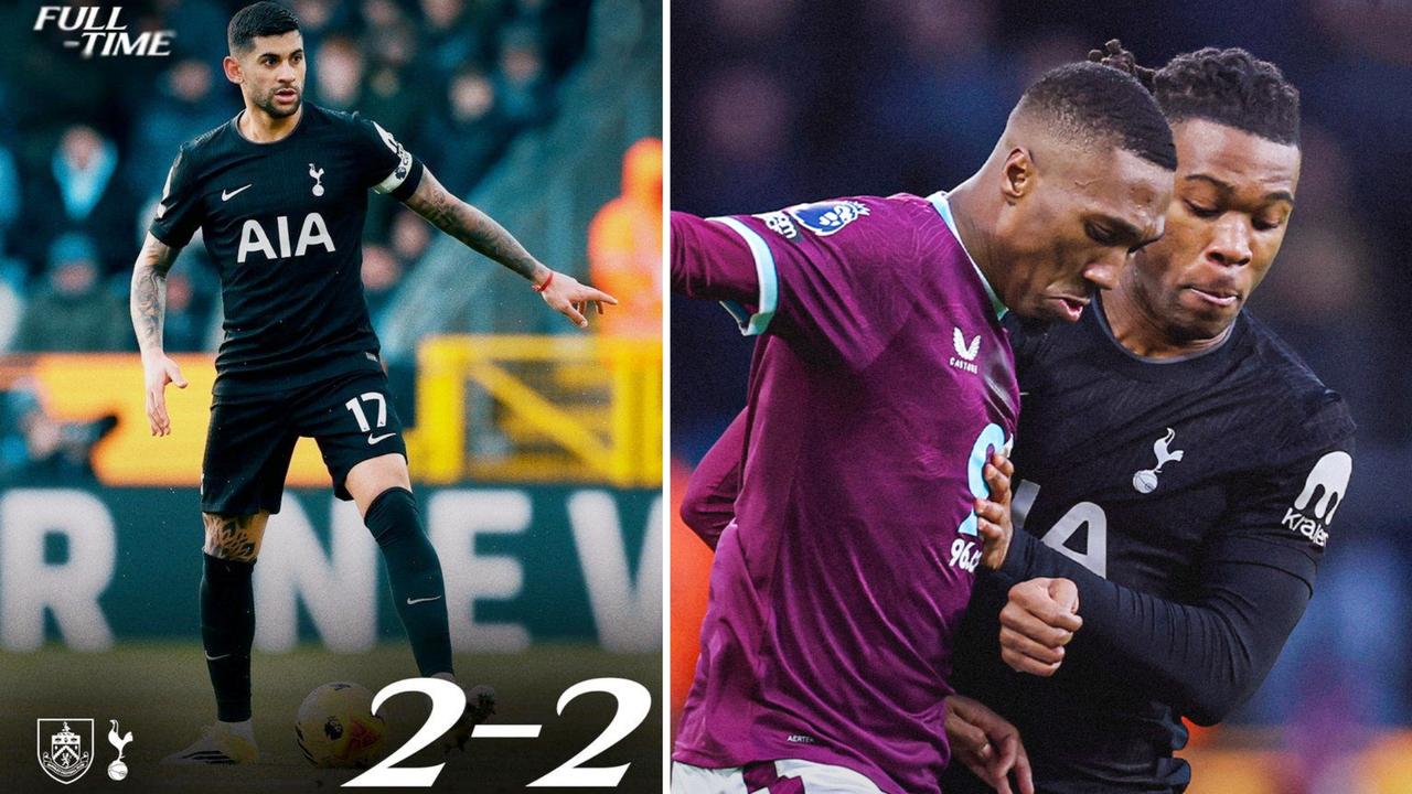 英超：热刺客场2-2战平伯恩利，联赛五轮不胜。
范德芬率先进球，对手连追两球，罗