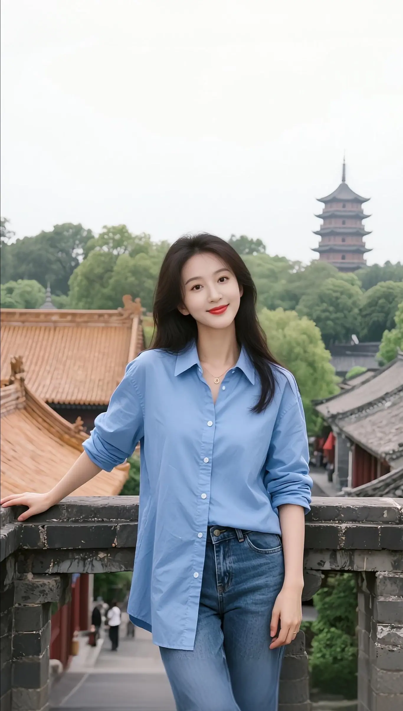 AI蓝衫生活照 随变ai随便玩