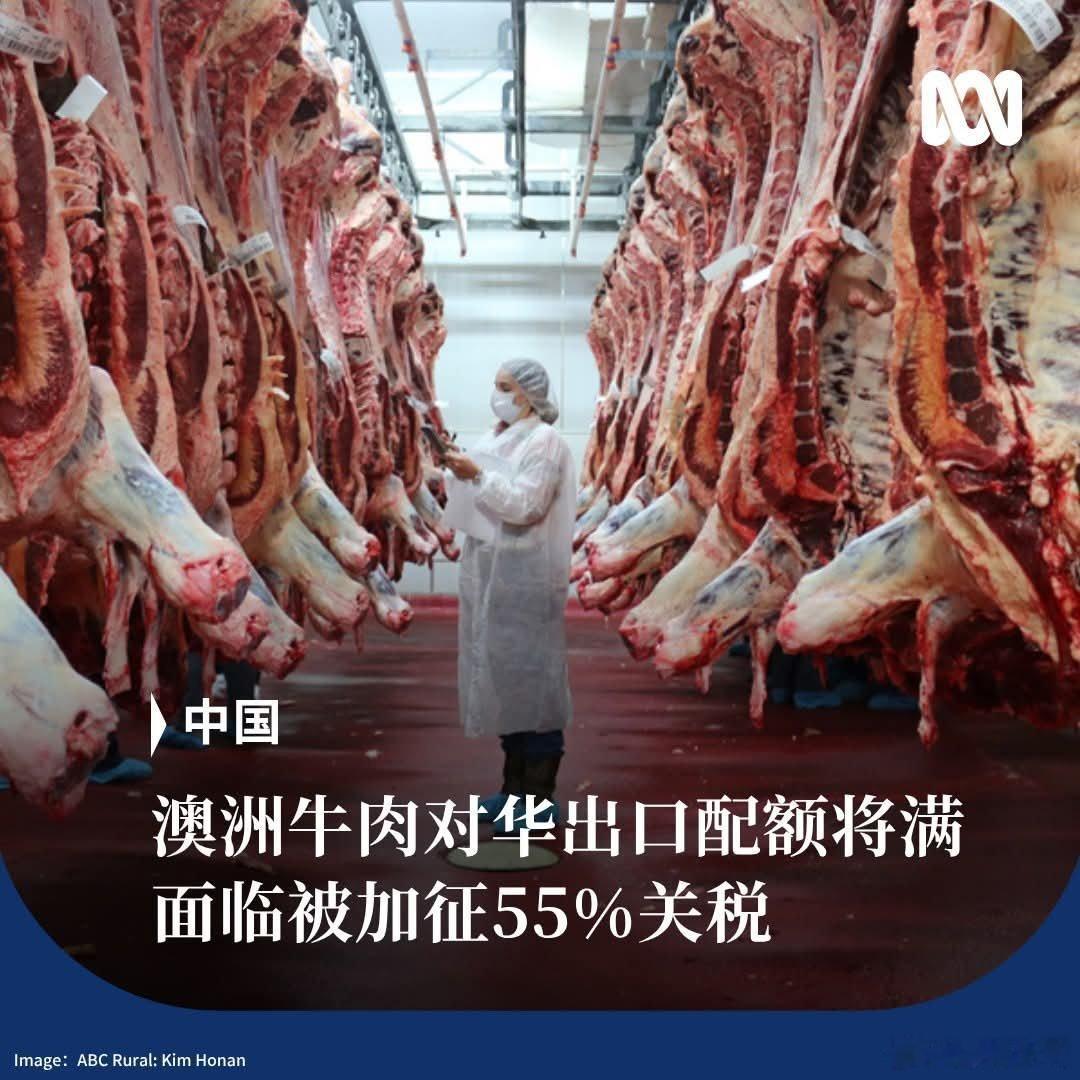 澳大利亚牛肉将被征55%关税中国商务部今天发布公告称，截至6月1日，自澳大利亚进