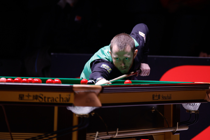 #周跃龙0比5马克艾伦#2026斯诺克世界公开赛16进8轮次，马克·艾伦打出1杆