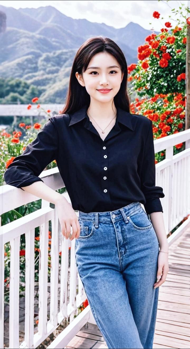 AI扩图 AI湖畔佳人