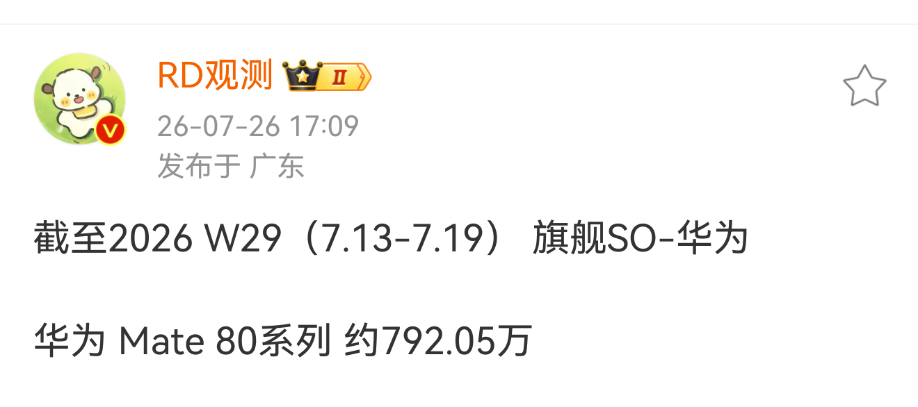 Mate80系列现在应该已经破800万销量了，年底一千万不是问题。 