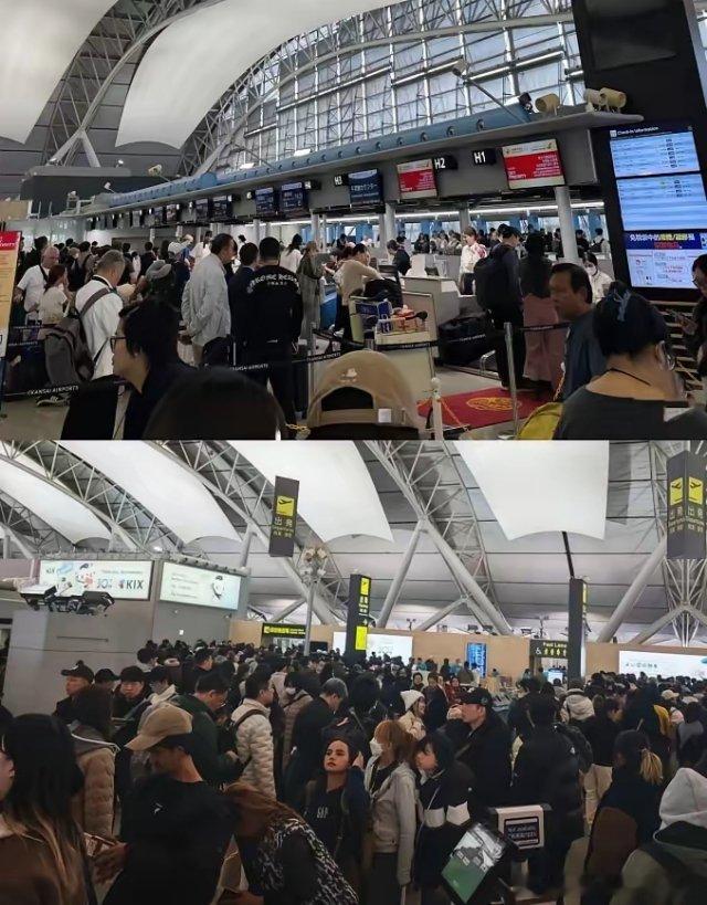日本机场排到门外的中国人！不听国家提醒的代价，这下真遭罪了  刷到日本关西机场的