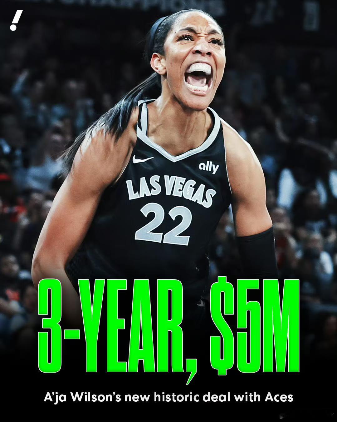 4届WNBA MVP阿贾威尔逊将与王牌队签下3年500万的超级顶薪。威尔逊能签下