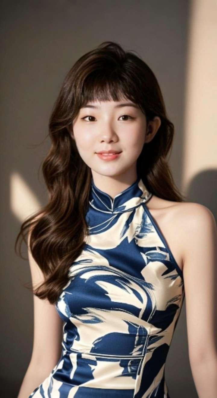 AI扩图 AI旗袍人像