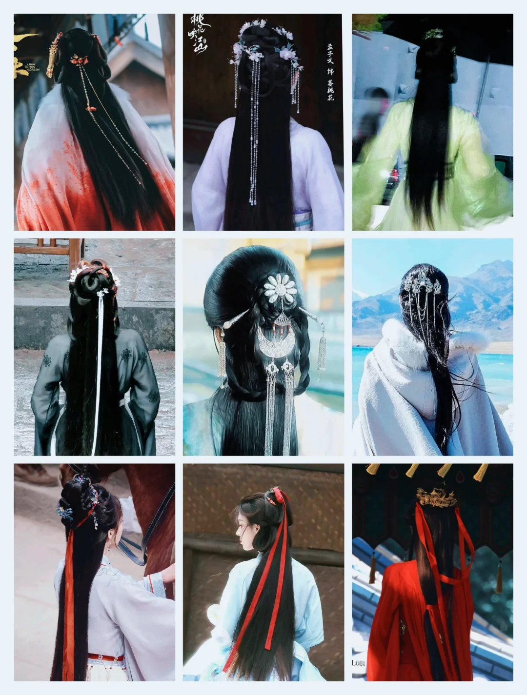 一眼万年的绝美披发背影