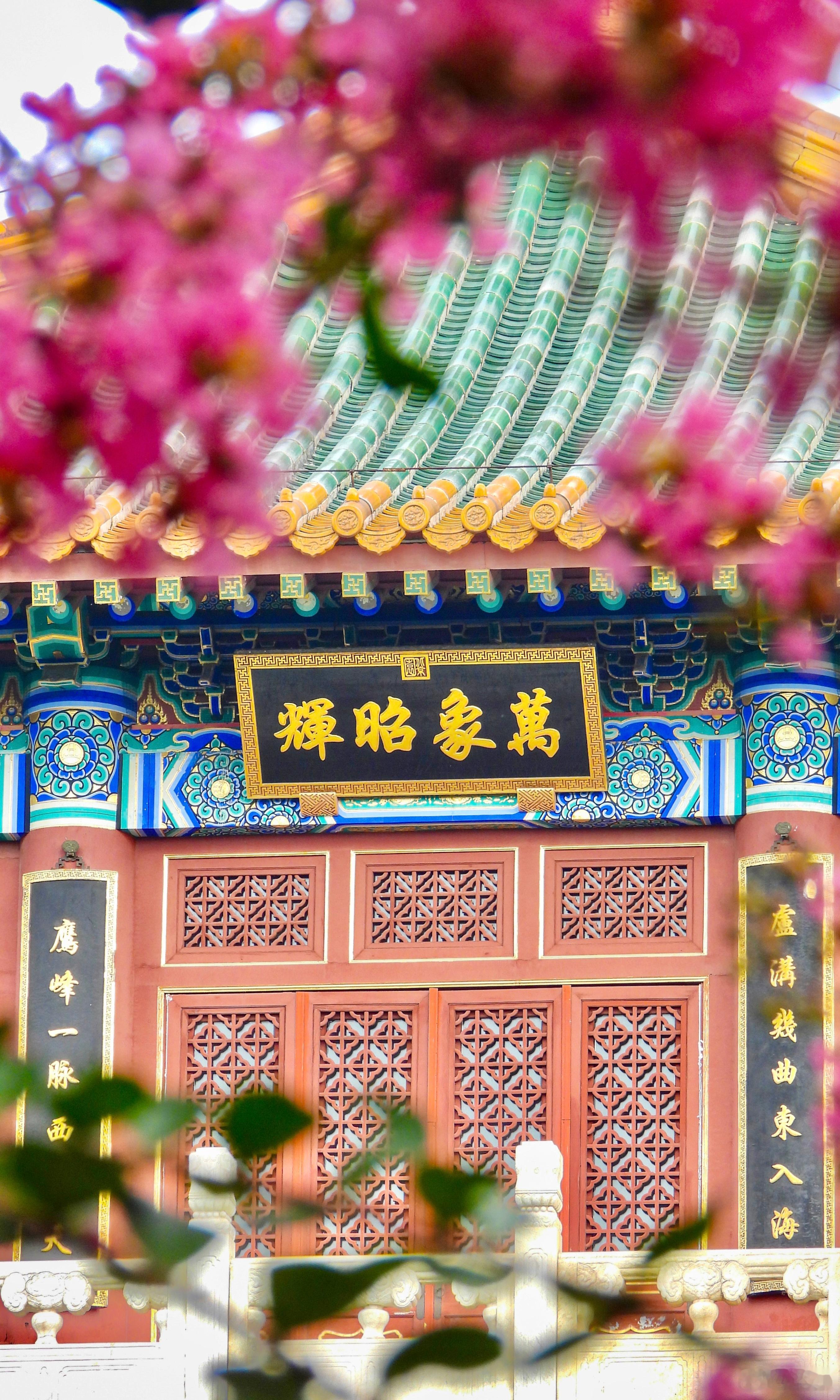 【北京园博园    北京园  】紫薇开处觅蓬瀛，深院层轩拂晓晴。绚烂只疑春色在，