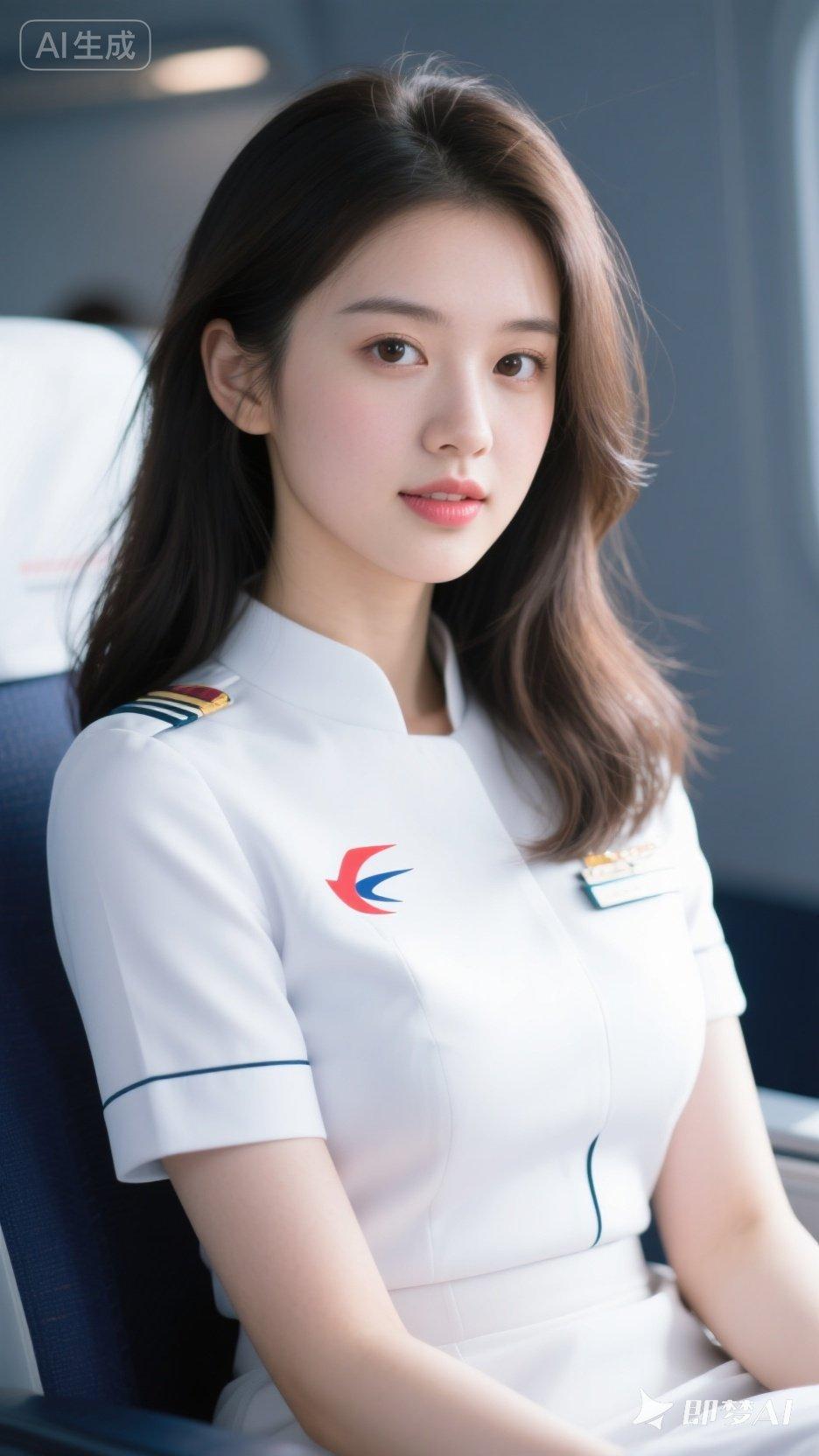 空乘小姐姐的甜美微笑，机舱里的温馨时光😊