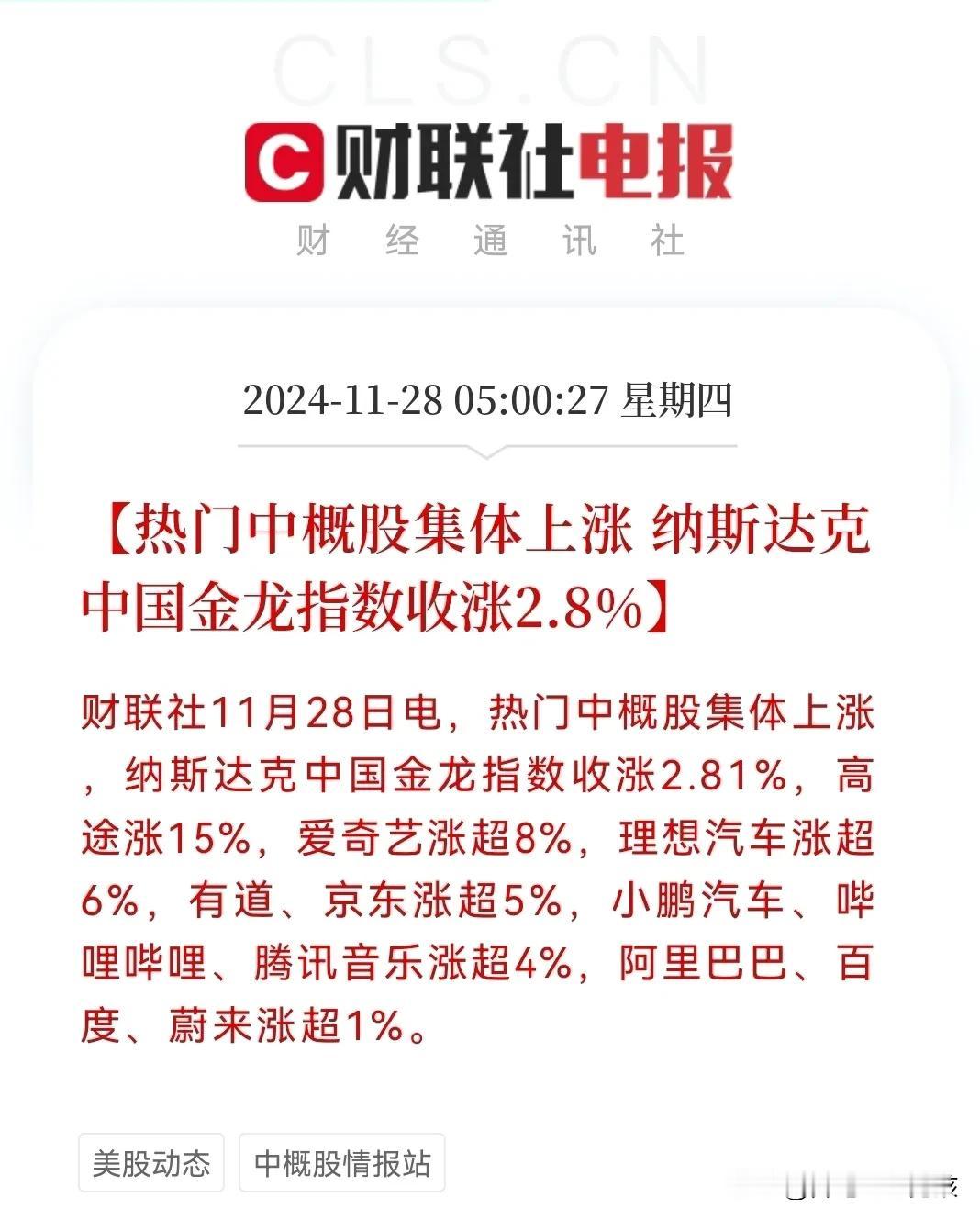 一觉醒来，不可思议的一幕发生了
中国资产在昨晚凌晨上演王者归来，狠狠的把美股甩在