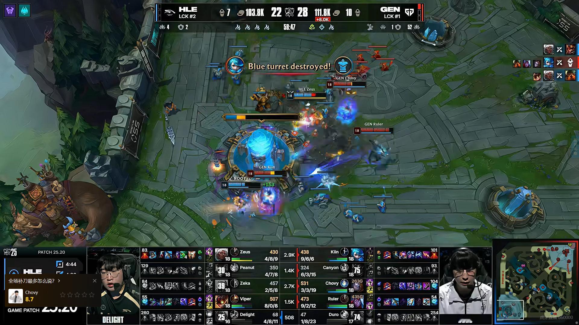 GEN燃尽了HLE燃尽了膀胱局！两边都燃尽了，上演翻中翻中翻！全球总决赛淘汰赛的