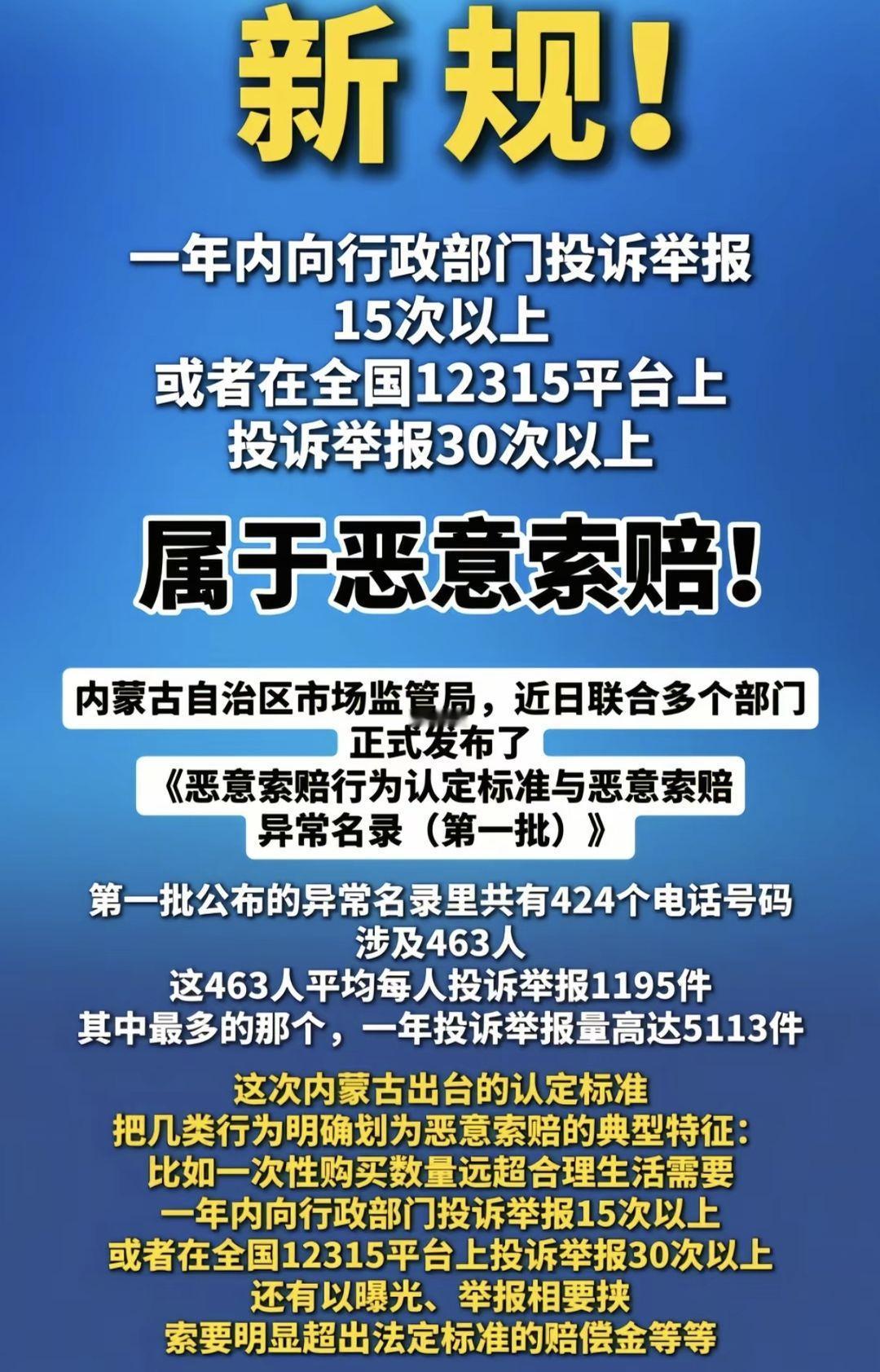 新规！一年内投诉超15次或上黑榜！又多了一个恶意索赔，这是要倒反天罡吗？市场监管