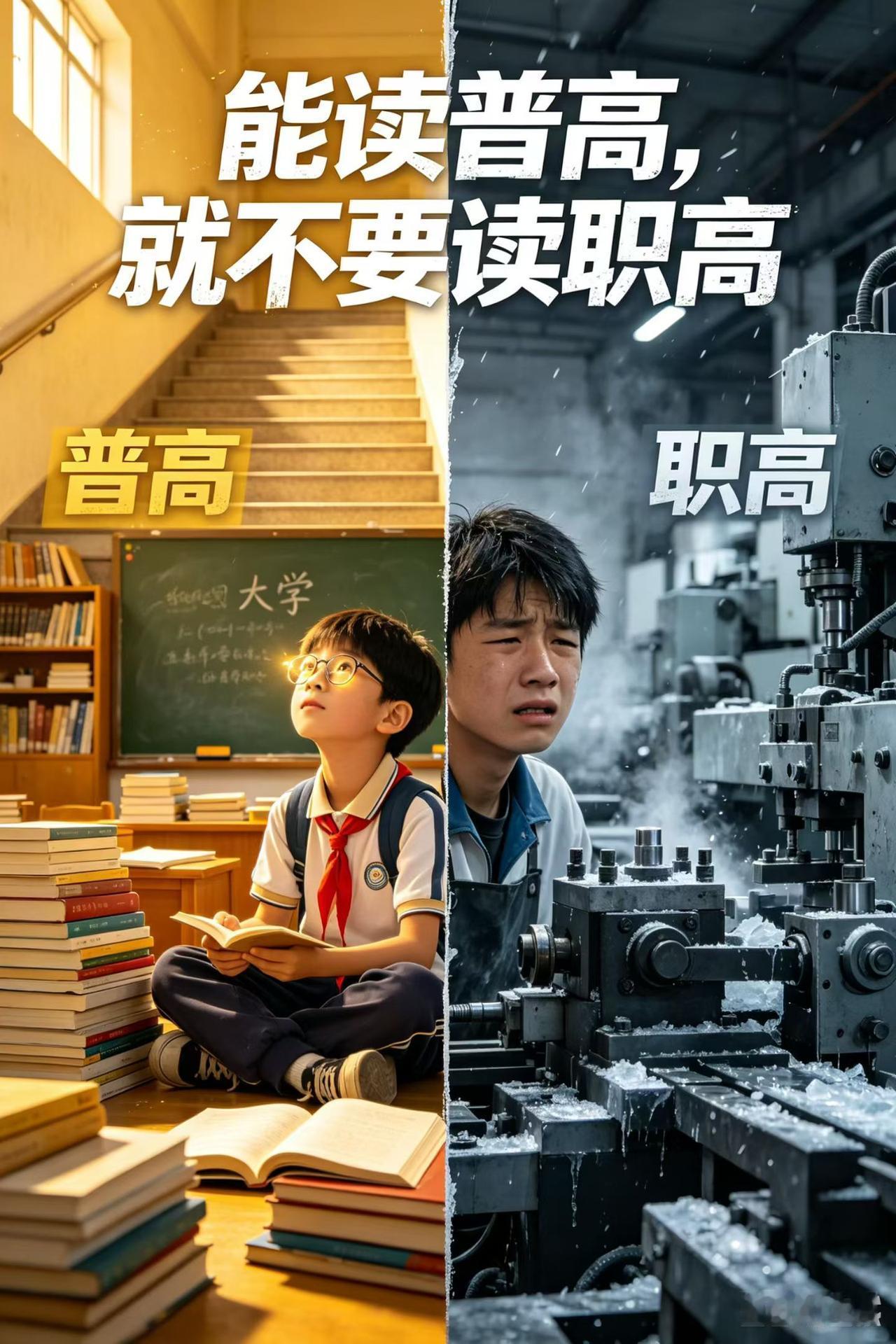 如果你家里有一个正面临中考的孩子，这句话你一定听过"考不上普高就去职高呗，学门手