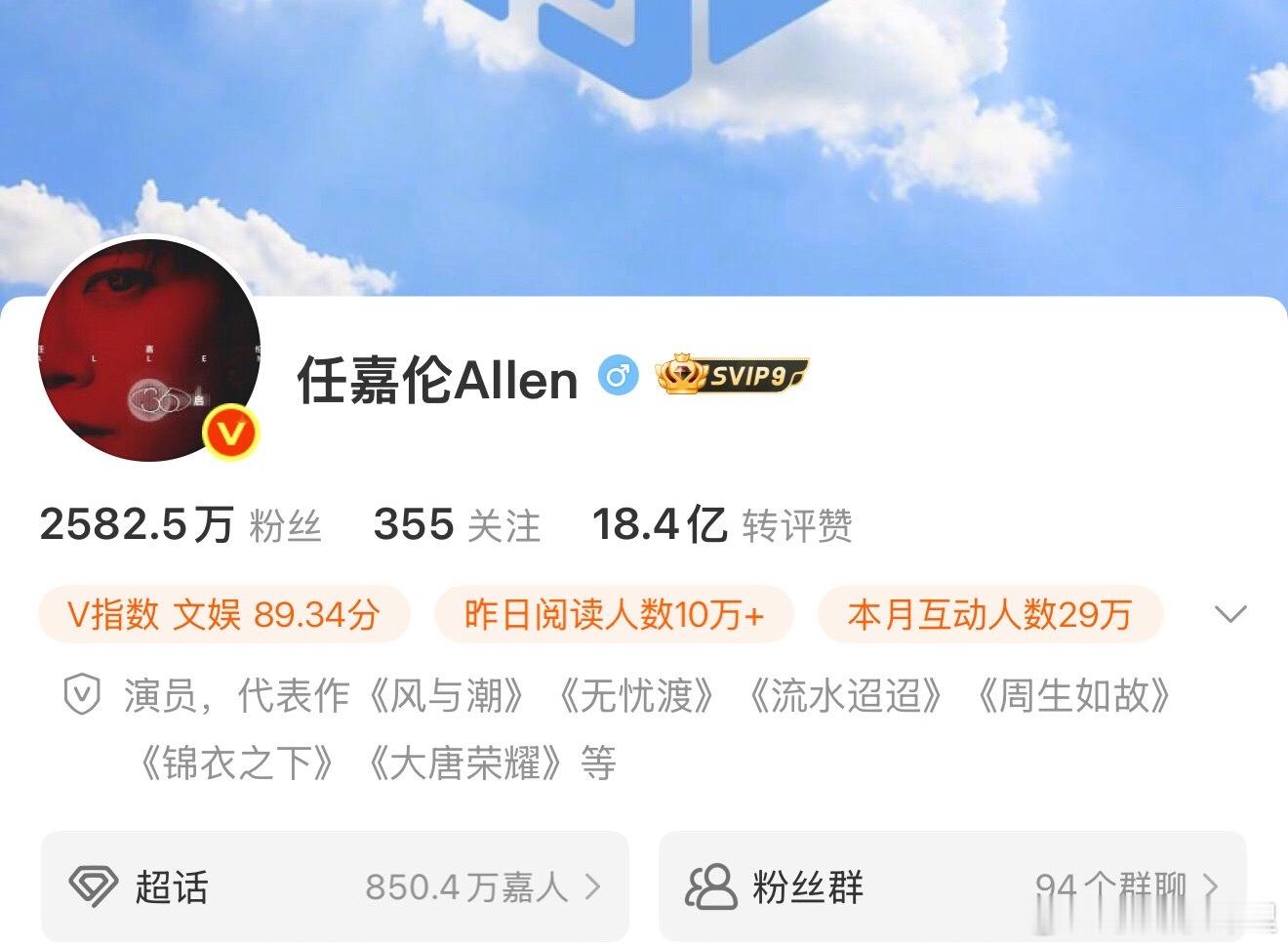 风与潮已上任嘉伦的代表作密密麻麻好多作品风与潮上周继续cvb拿下第一 