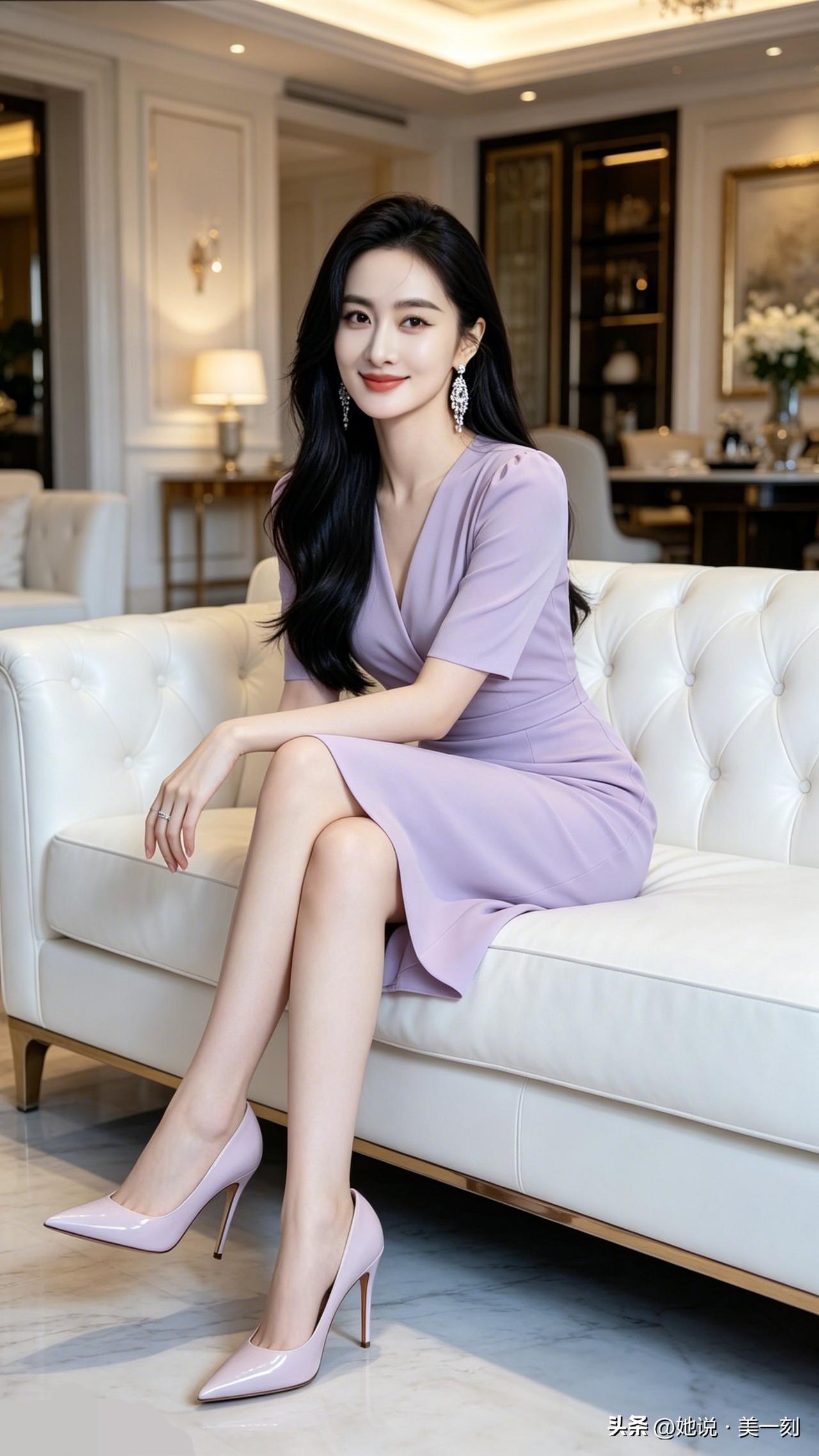 优雅紫裙，高贵气质，尽显女性魅力！👗💄✨
