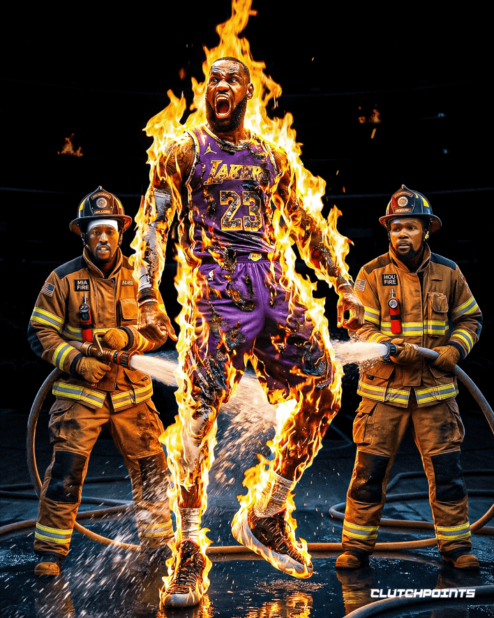 CP晒图：詹姆斯状态火热，杜兰特和热巴化身消防员无济于补