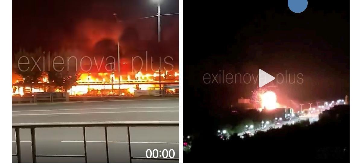 夜间，乌军使用自杀式无人机袭击了顿涅茨克州叶纳基耶韦市的一座购物中心，引发大火。