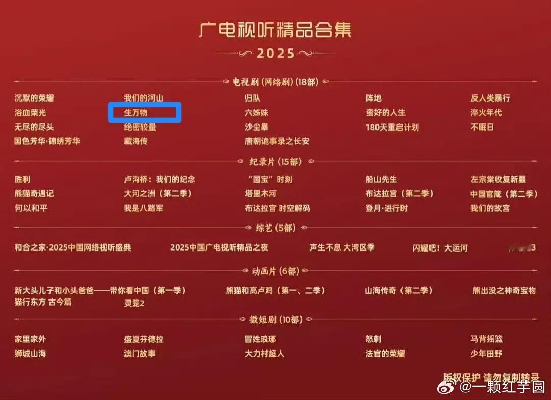 杨幂《生万物》入选2025年广电年鉴！！现象级大爆剧的含金量还在上升