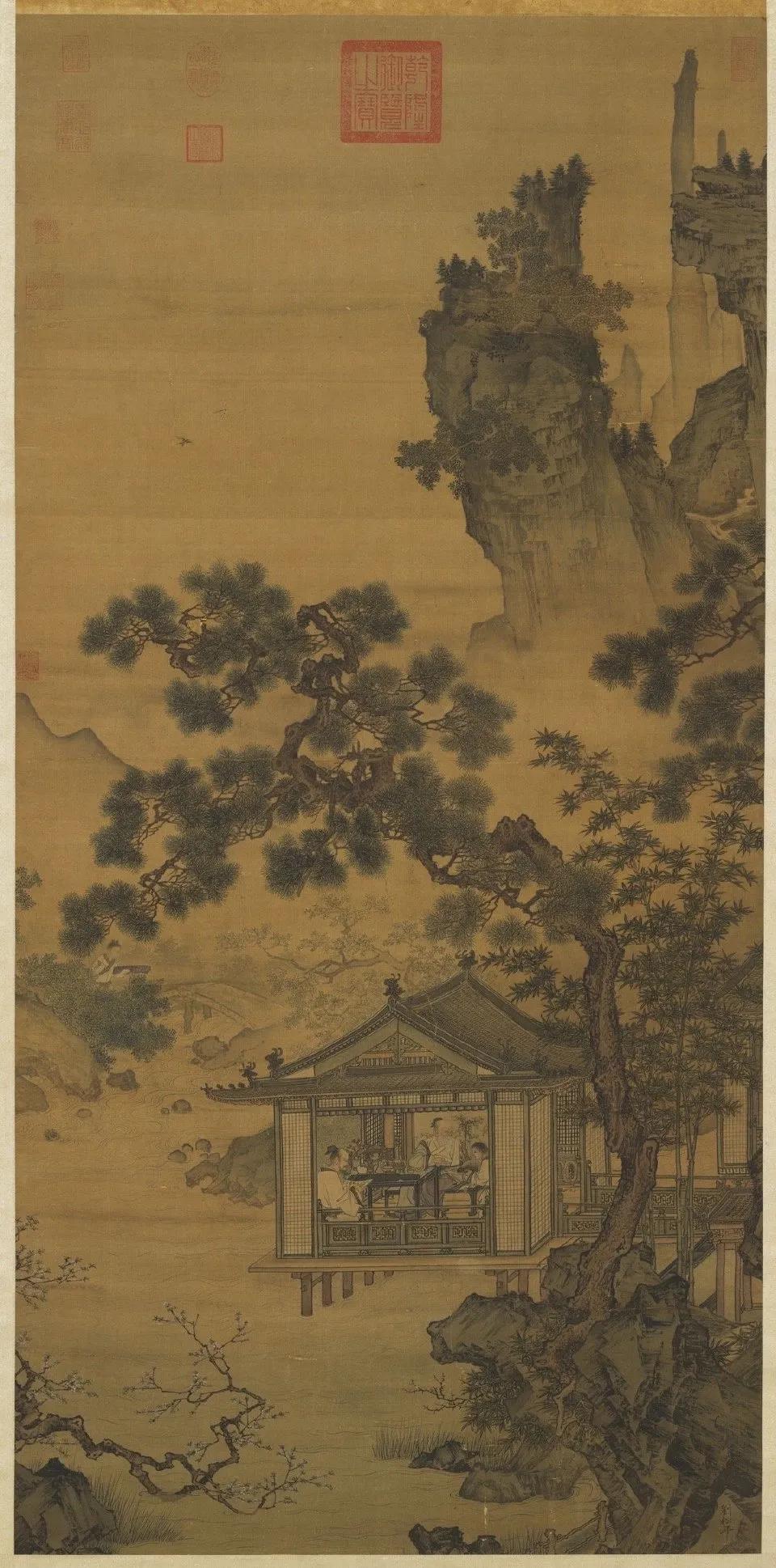 宋    刘松年    竖幅国画作品欣赏 ​​​
