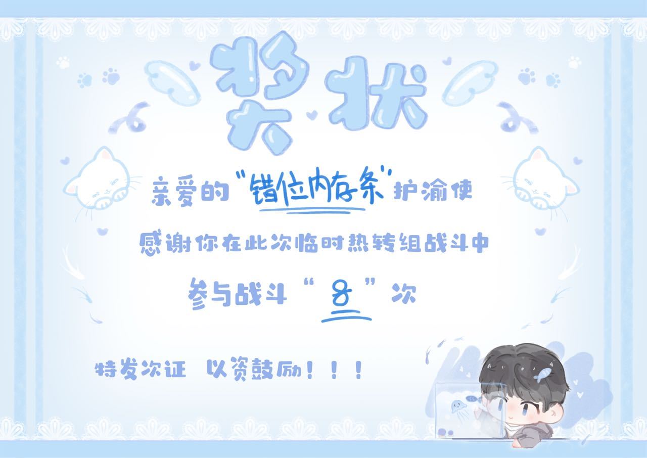 来自临时组，感谢朋咪的奖状！