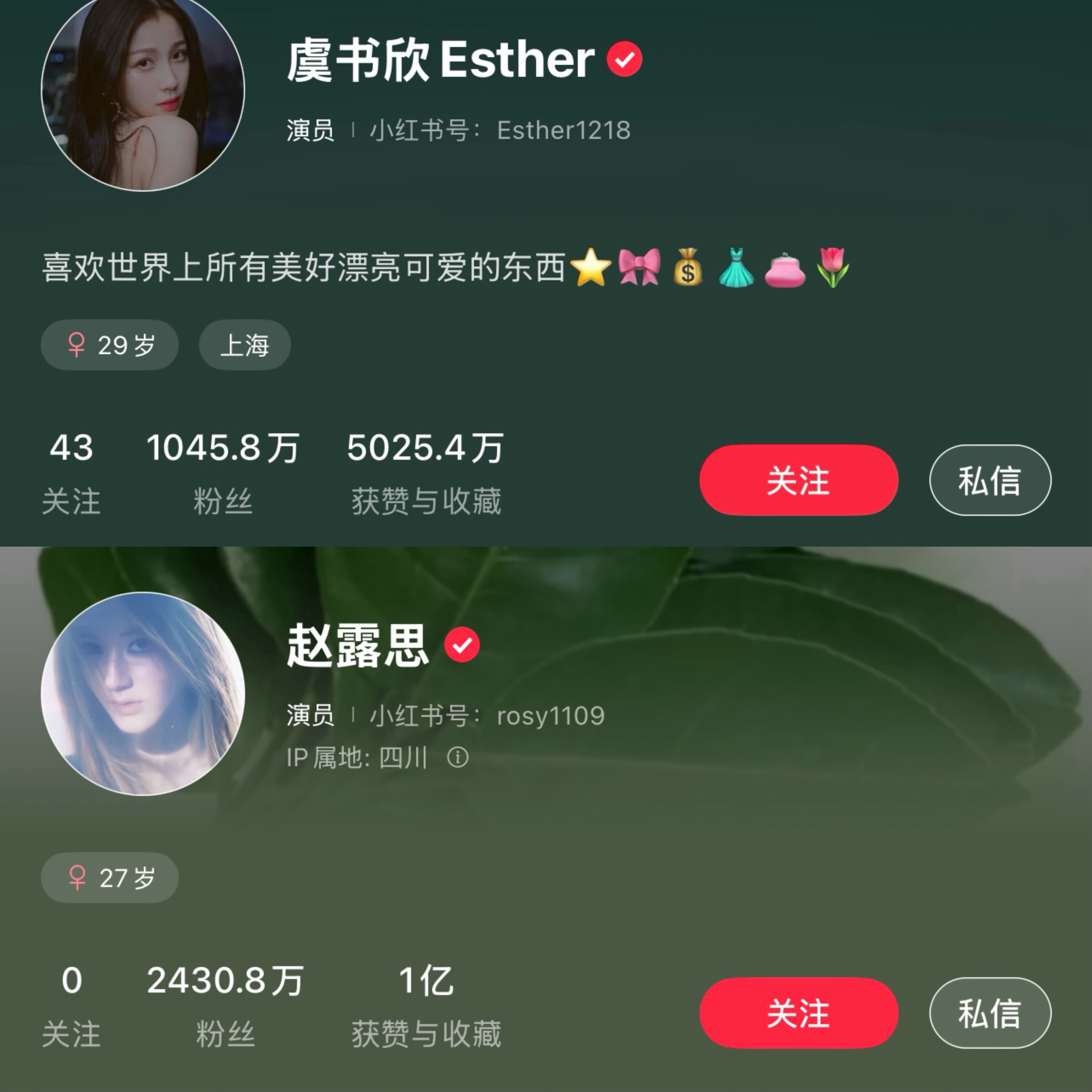 竟然是赵露思粉丝比较多吗，感觉虞书欣用小红书的时间更久啊，但俩人都是顶流 