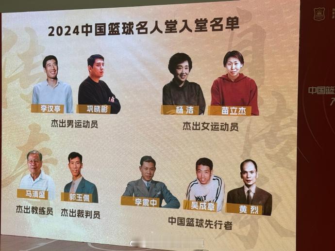 2024中国篮球名人堂名单  巩晓彬苗立杰入选名人堂  齐麟祝贺奶奶杨洁进入名人