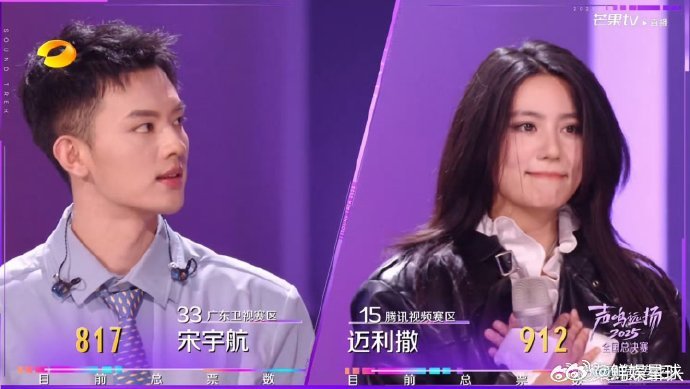 音综迪丽热巴拿下声鸣远扬最高票声鸣远扬 迈利撒凭实力圈粉！912最高票实至名归，