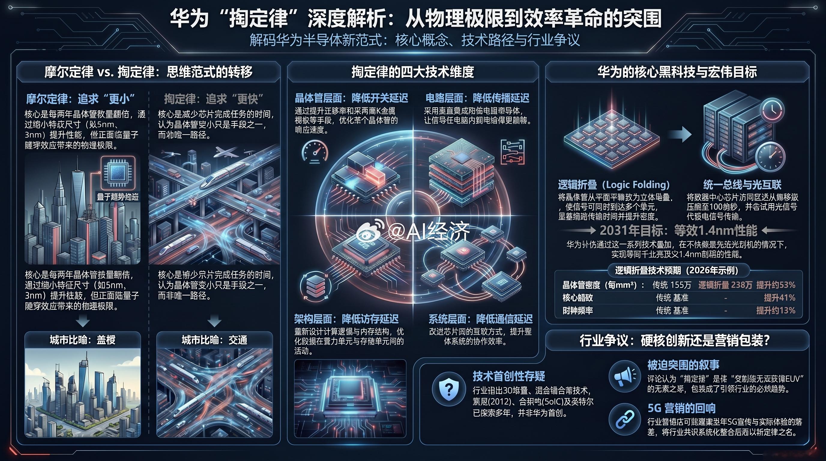 华为“掏定律”深度解析：从物理极限到效率革命的突围解码华为半导体新范式：核心概念