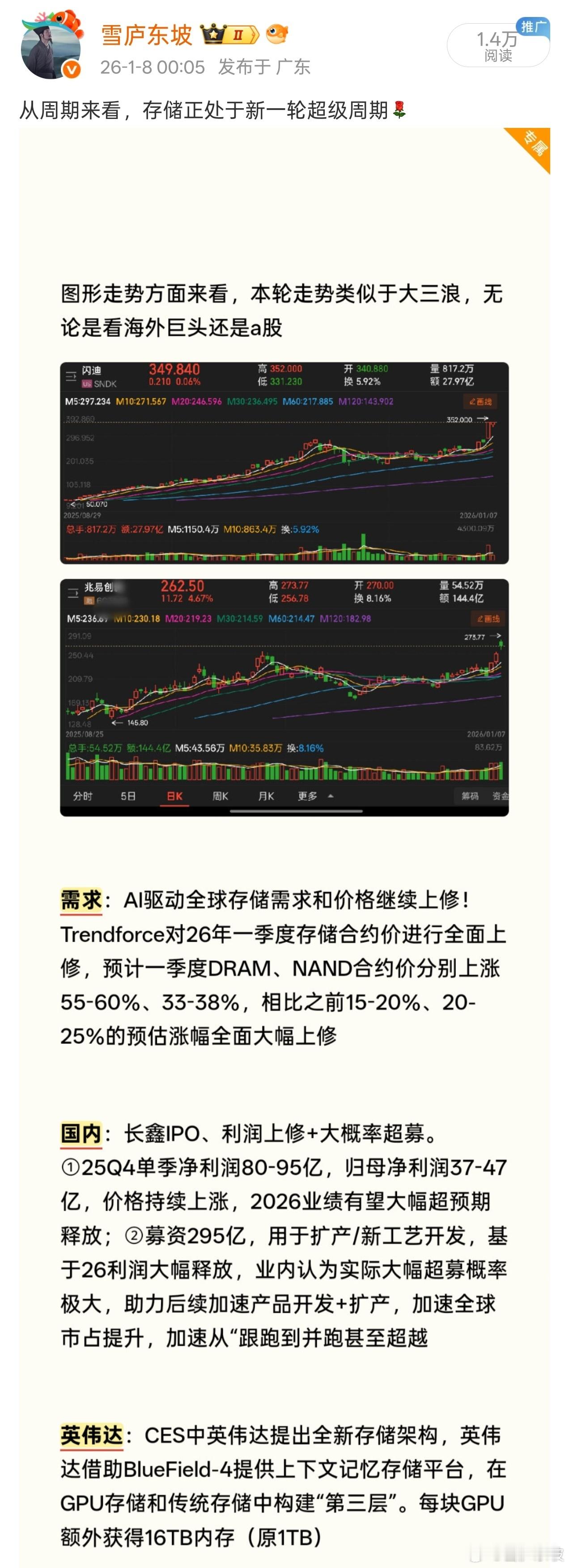 存储芯片这超级周期，东哥年前就开始说了，又有多少人能一直坚持