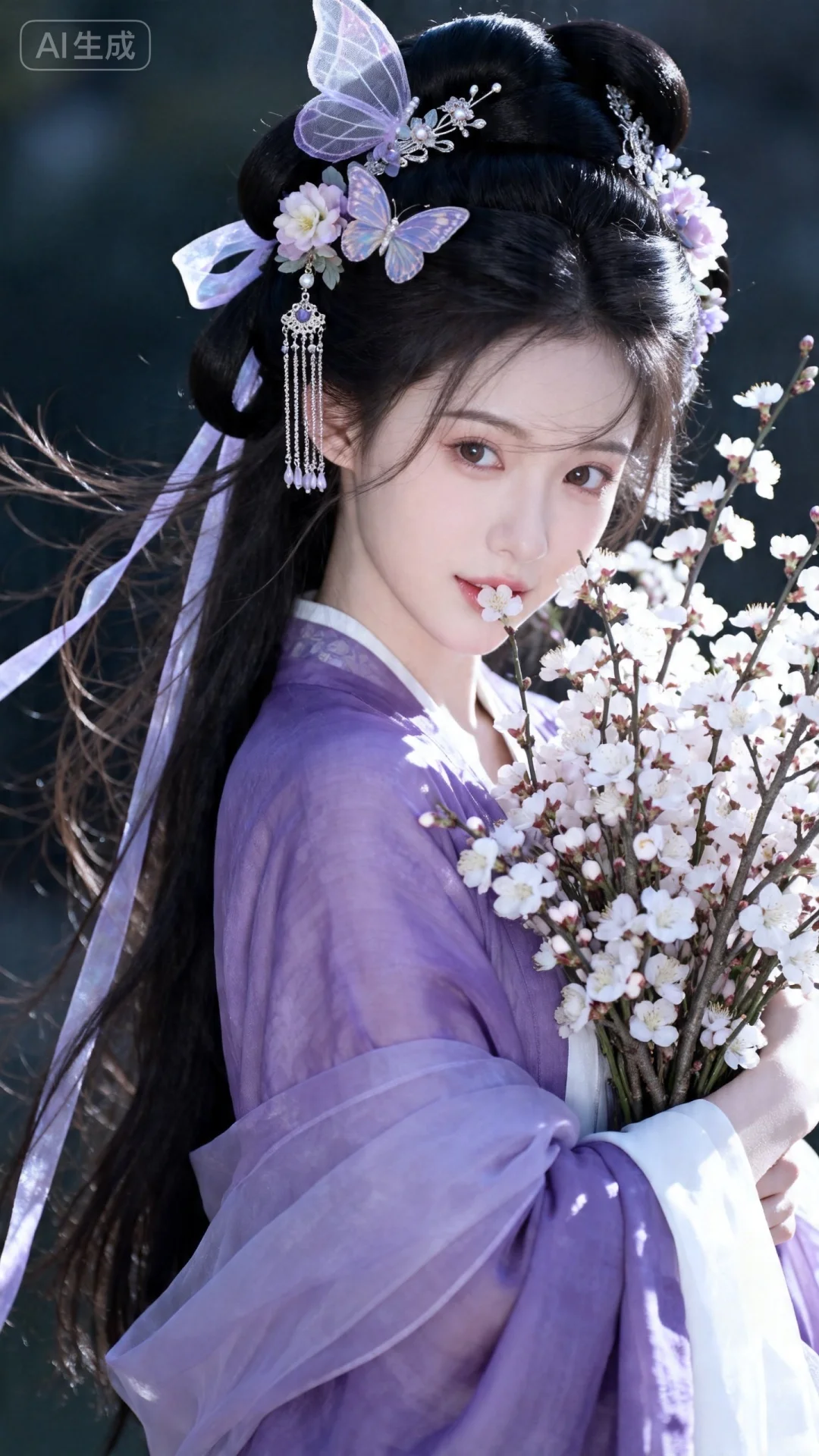 半身照特写、8k超清，高级质感古风写真，高颜值纯欲甜美长相，精致五官。...