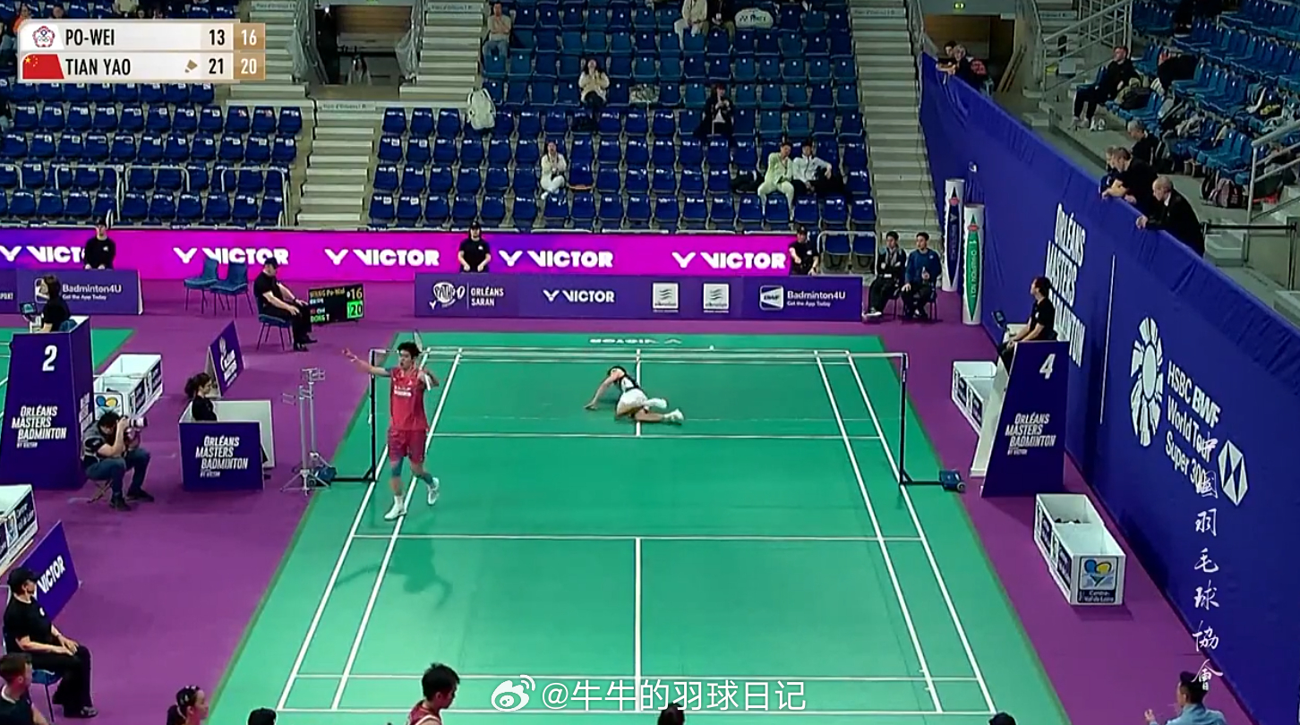 2026年奥尔良羽毛球大师赛 男单 1/8赛 王柏崴 13-21 16-21 董