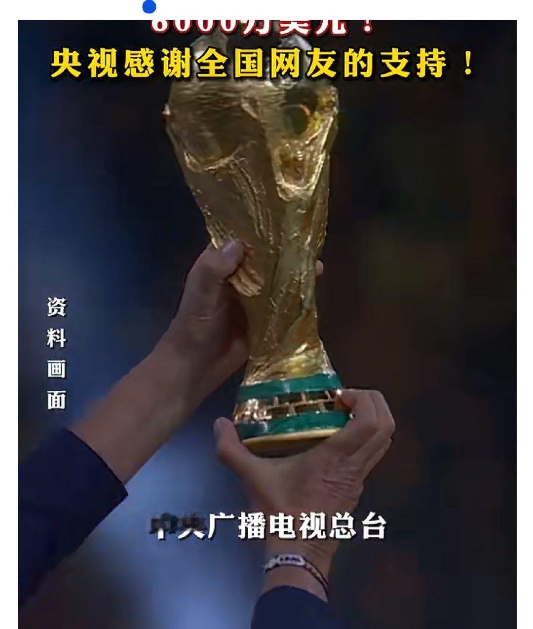 【6000万美元！央视感谢全国网友的支持！】央视6000万美元拿下世界杯版权据知