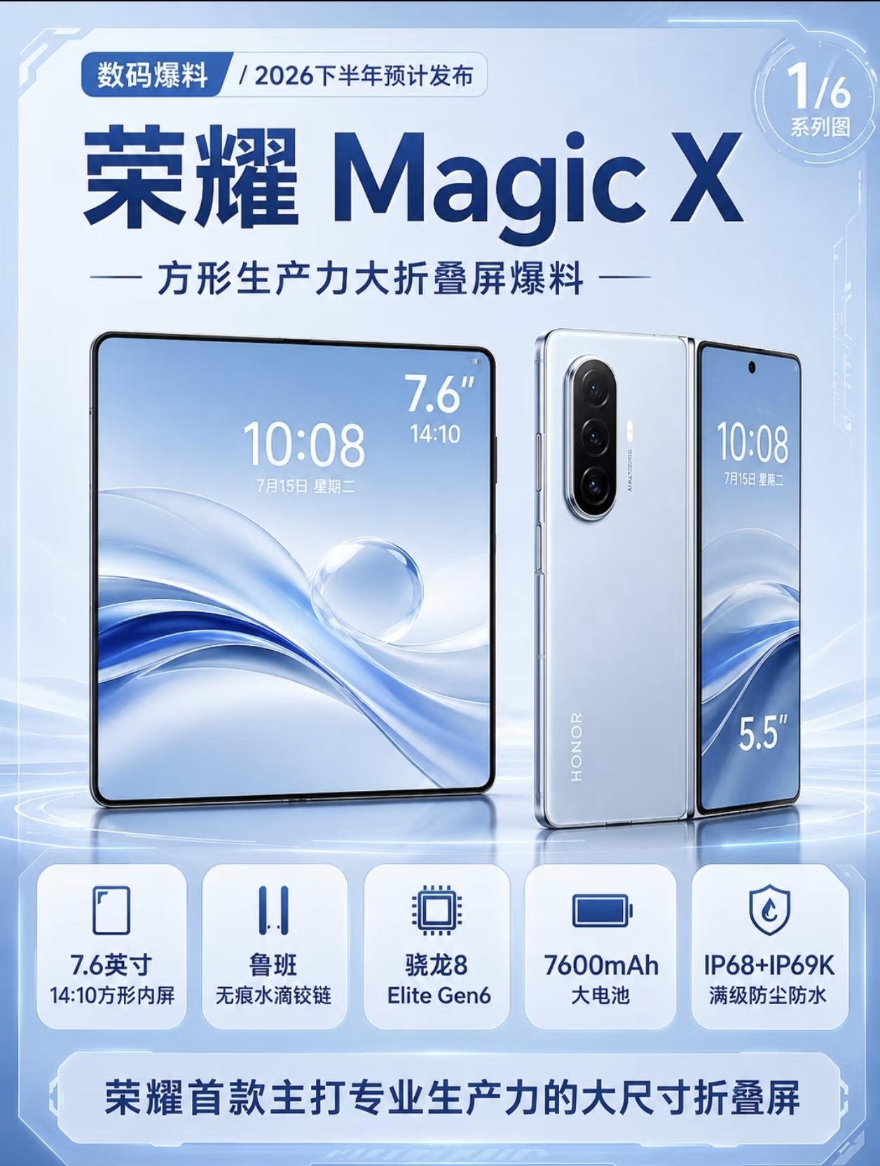 荣耀Magic X或许真的要来啦！荣耀也在努力蓄力，到时候真的满满的惊喜，7.6